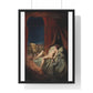 A Provocative Naked Young Woman Lying on a Bed, Death Sits at Her Side Representing Syphilis (1912) Framed Art Print