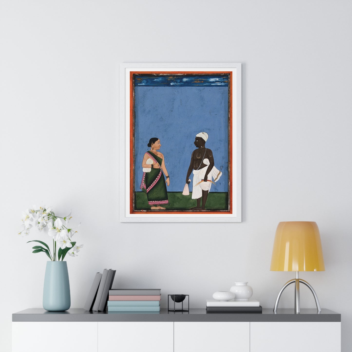 A Jain Farmer and Wife, Artist Unknown, from the Original, Framed Art Print