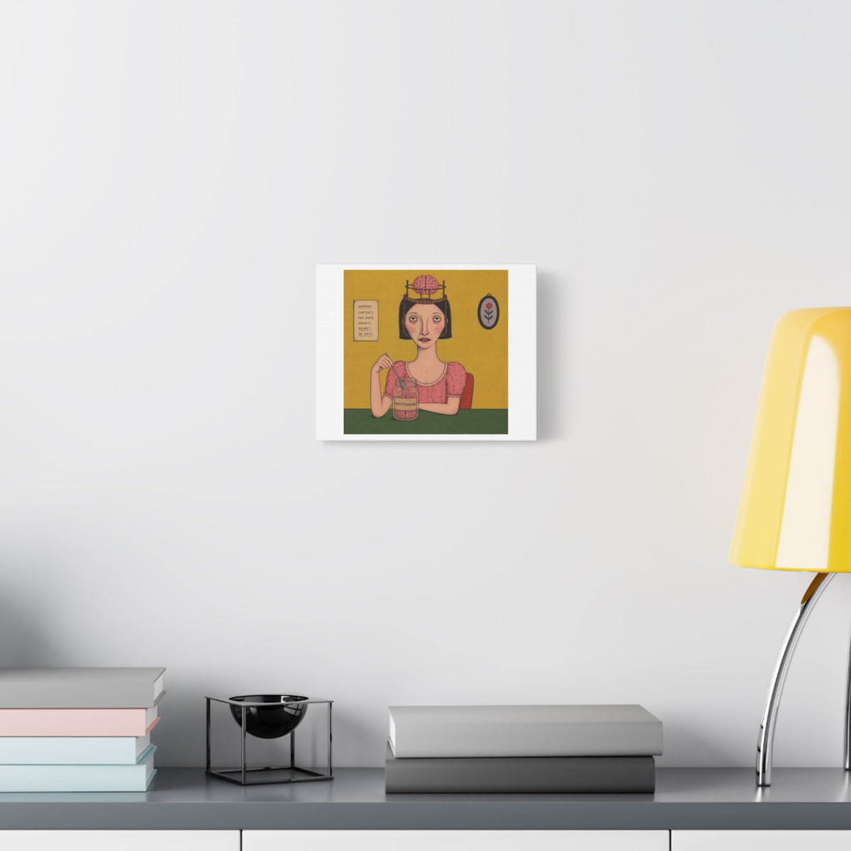 Over Thinking, Cartoon Art Print on Canvas