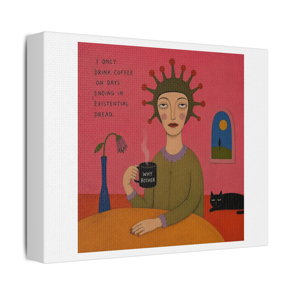 Why Bother? Cartoon Art Print on Canvas