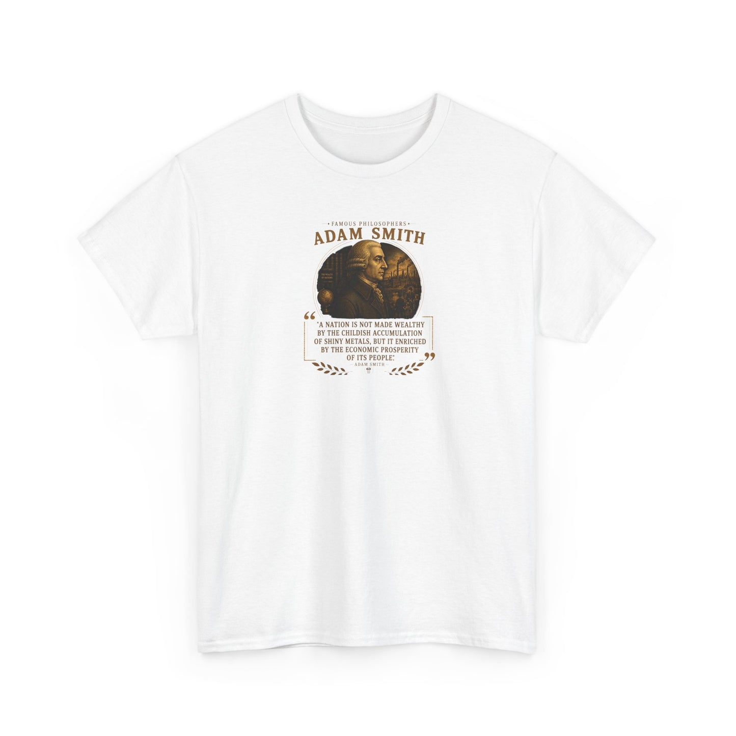 Adam Smith on Foundations for Economic Prosperity, Philosophy Tribute T-Shirt
