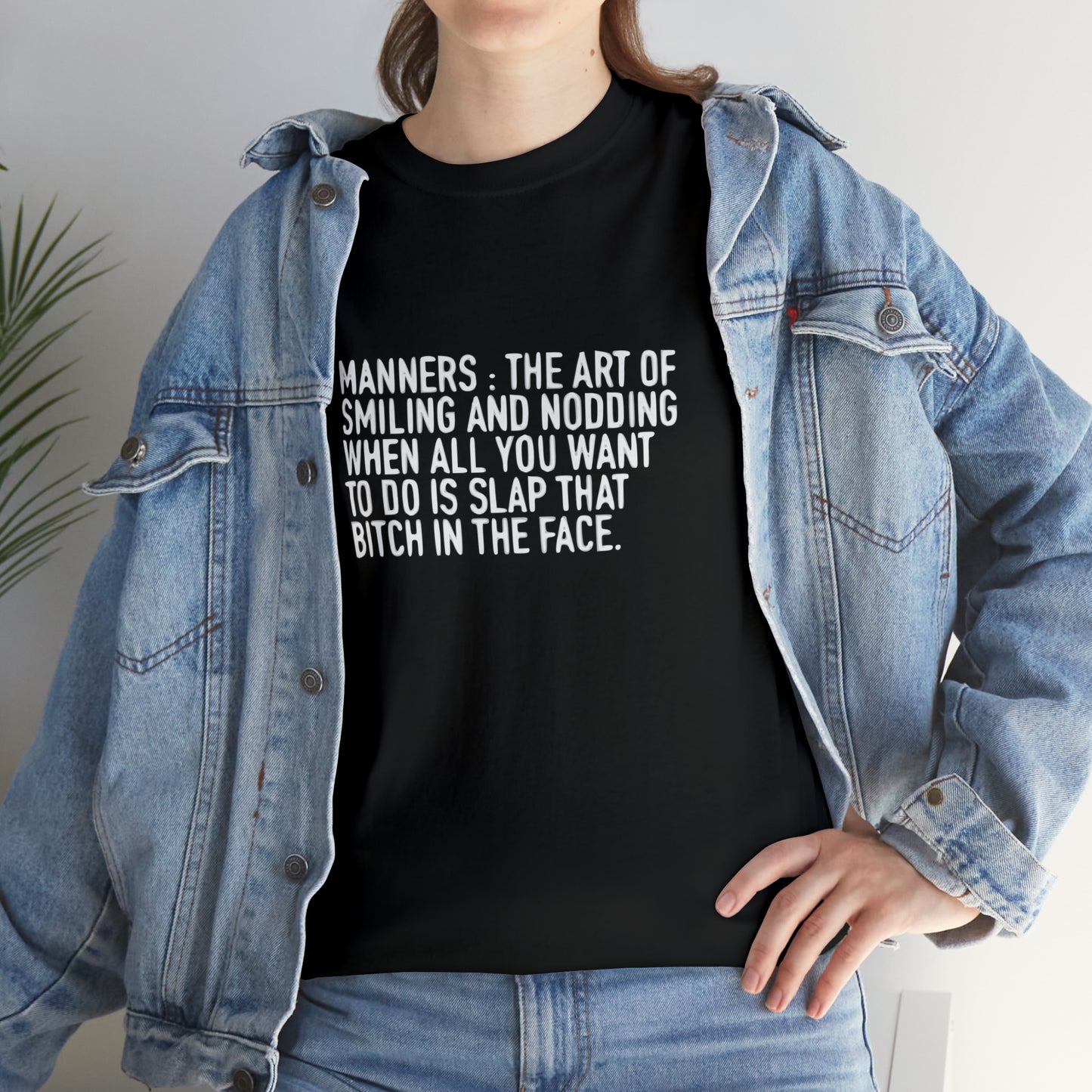 Manners: The Art of Smiling and Nodding, Funny Sarcastic T-Shirt