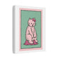 Cute Pink Cat Stretched Canvas Wall Art