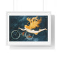 With Pedal Power My Bike Takes Flight into the Boundless Light! III 'Designed by AI' Framed Art Print