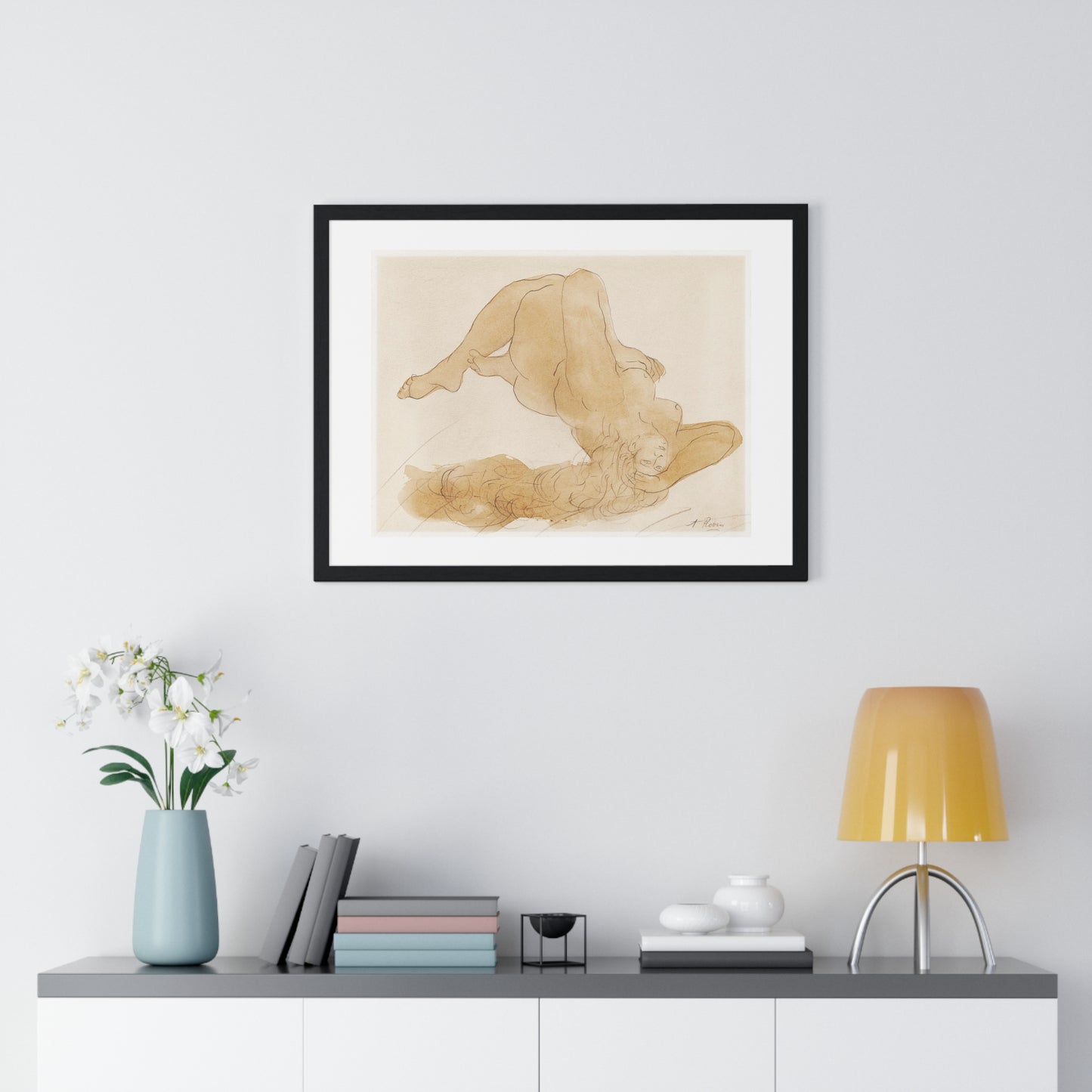 Nude by Unknown, Forgery of Auguste Rodin (1840–1917), from the Original, Framed Art Print