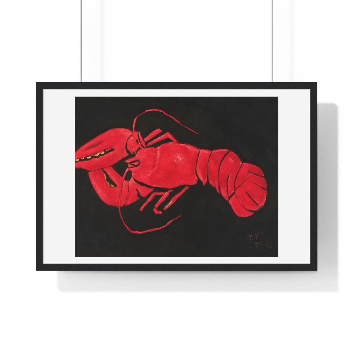 Lobster on Black Background (1940–1941) by Marsden Hartley, from the Original, Framed Art Print