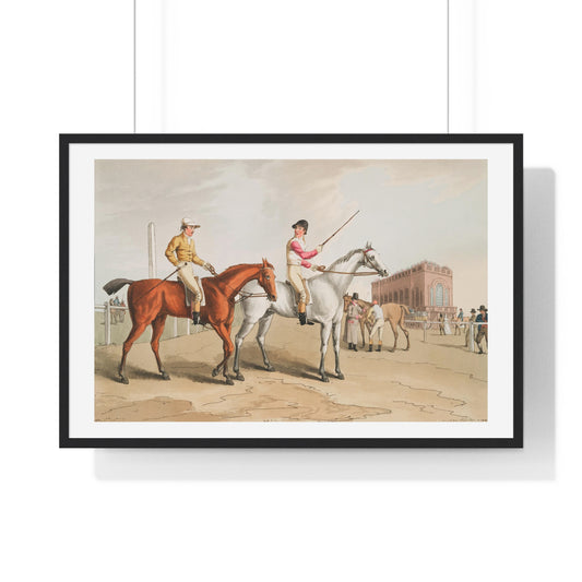 Illustration of Jockeys from 'The Costume of Yorkshire' (1814) by George Walker, from the Original, Framed Art Print