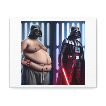 Darth Vader Let Himself Go, Absurdist Art, 'Designed by AI' Print on Canvas