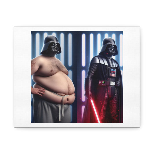 Darth Vader Let Himself Go, Absurdist Art, 'Designed by AI' Print on Canvas