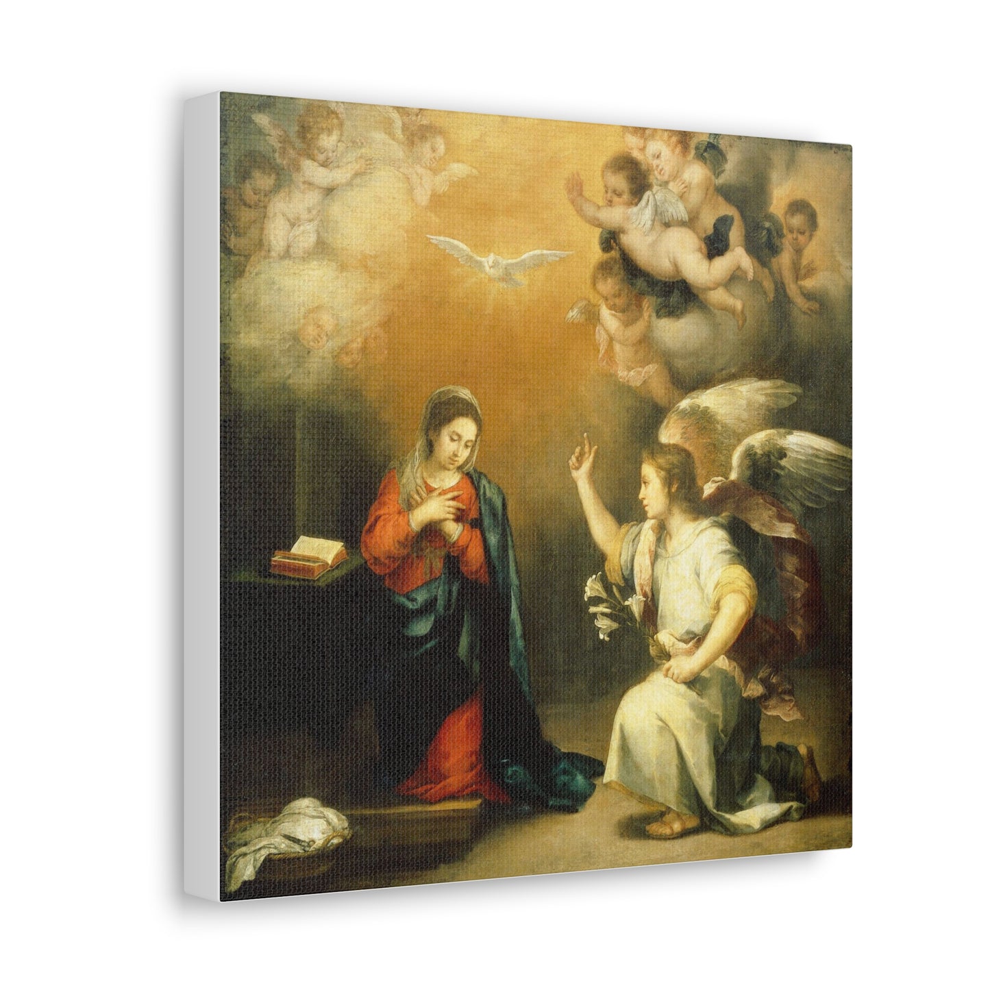 Annunciation to the Virgin (1660–1680) by Bartolomé Esteban Murillo Art Print from the Original Oil on Canvas