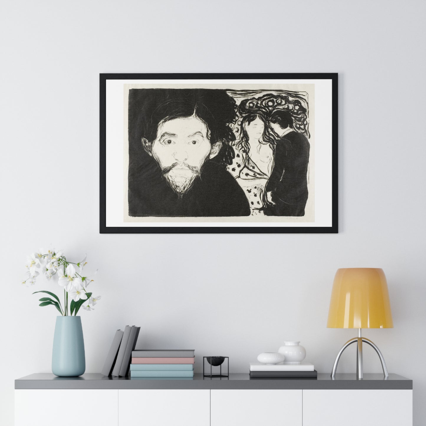 Jealousy I (1896) by Edvard Munch, from the Original, Framed Art Print