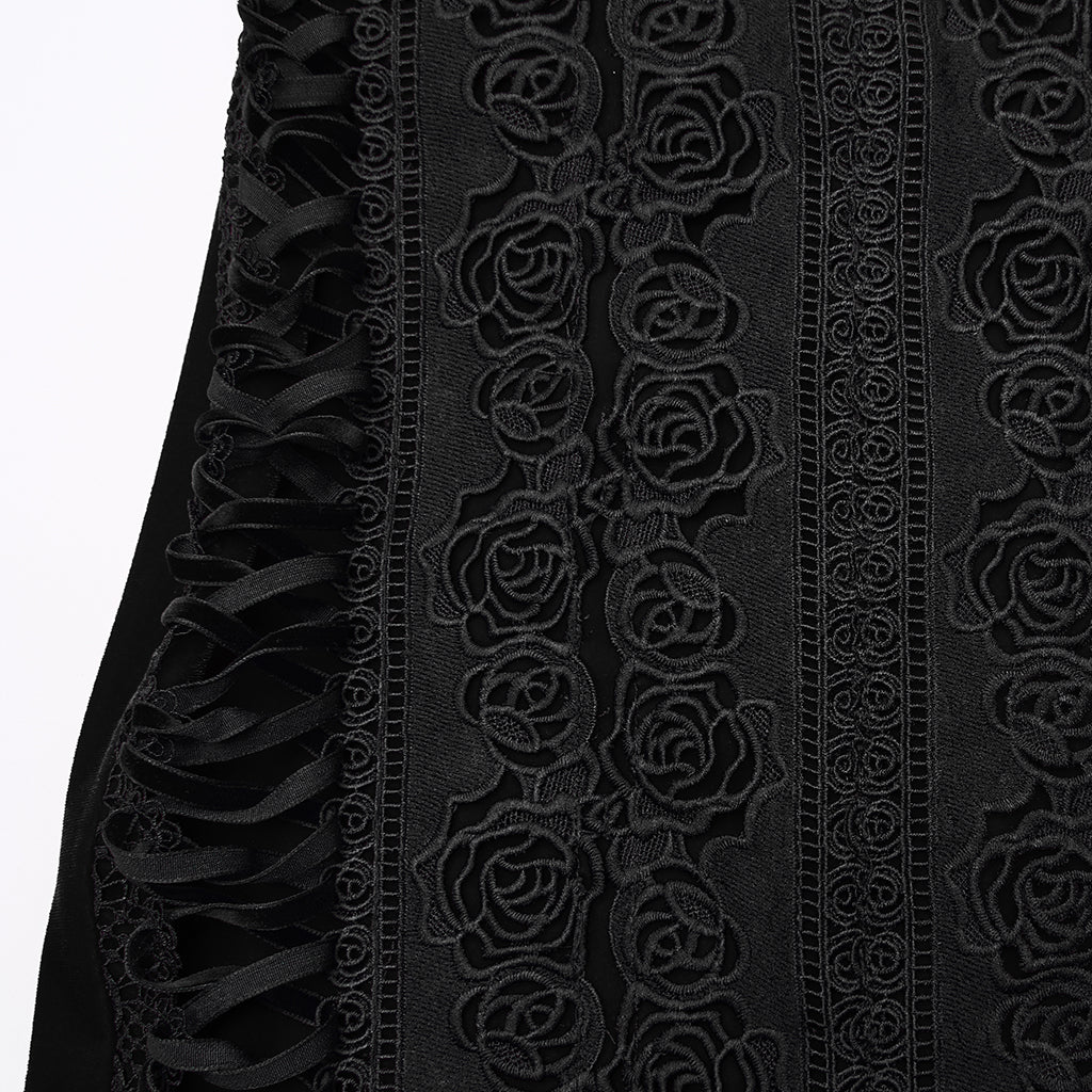 Punk Rave Belladonna Goth Rose Fishtail Skirt