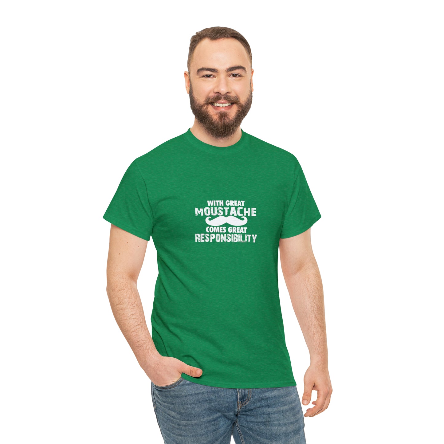 With Great Moustache Comes Great Responsibility Funny T-Shirt