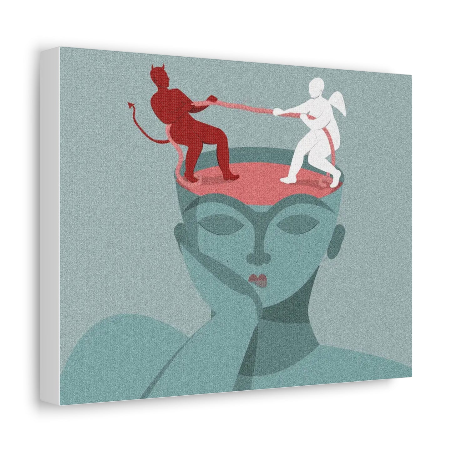 Moral Dilemmas of the Mind Illustration Art Print on Satin Canvas