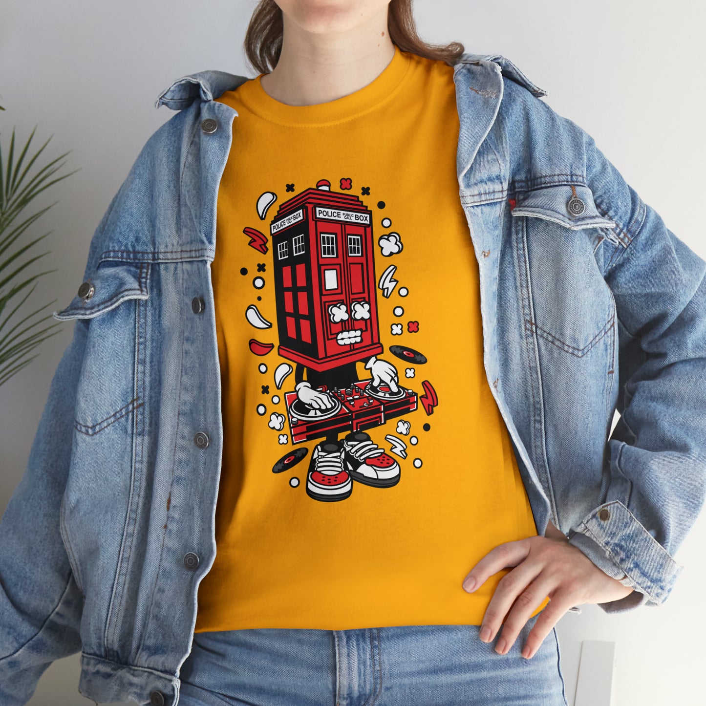 Police Box DJ Cartoon T-Shirt