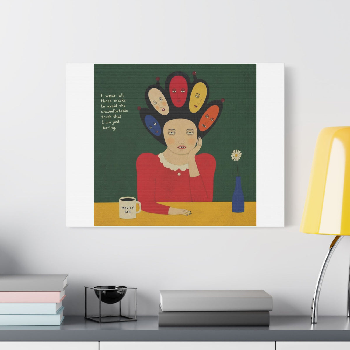 Mostly Air, Cartoon Art Print on Canvas