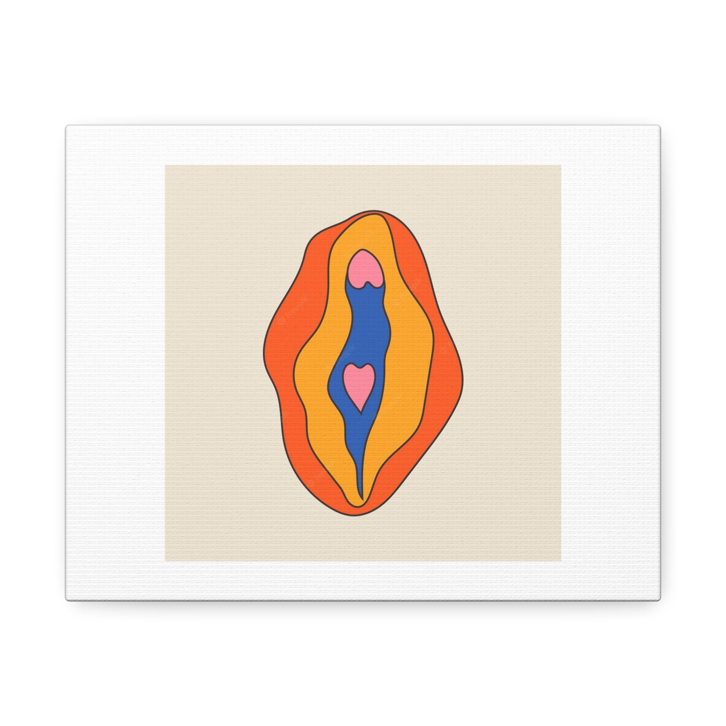 Vagina Graphic Abstract Art Print on Satin Canvas