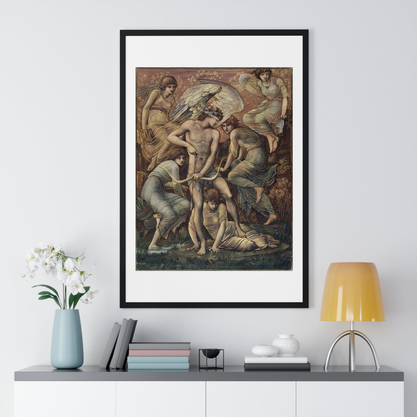 Cupid's Hunting Fields (1885) by Sir Edward Burne-Jones, from the Original, Framed Art Print