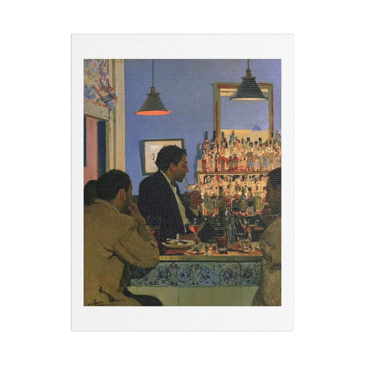 Café Art IV, Print on Satin Canvas, Stretched