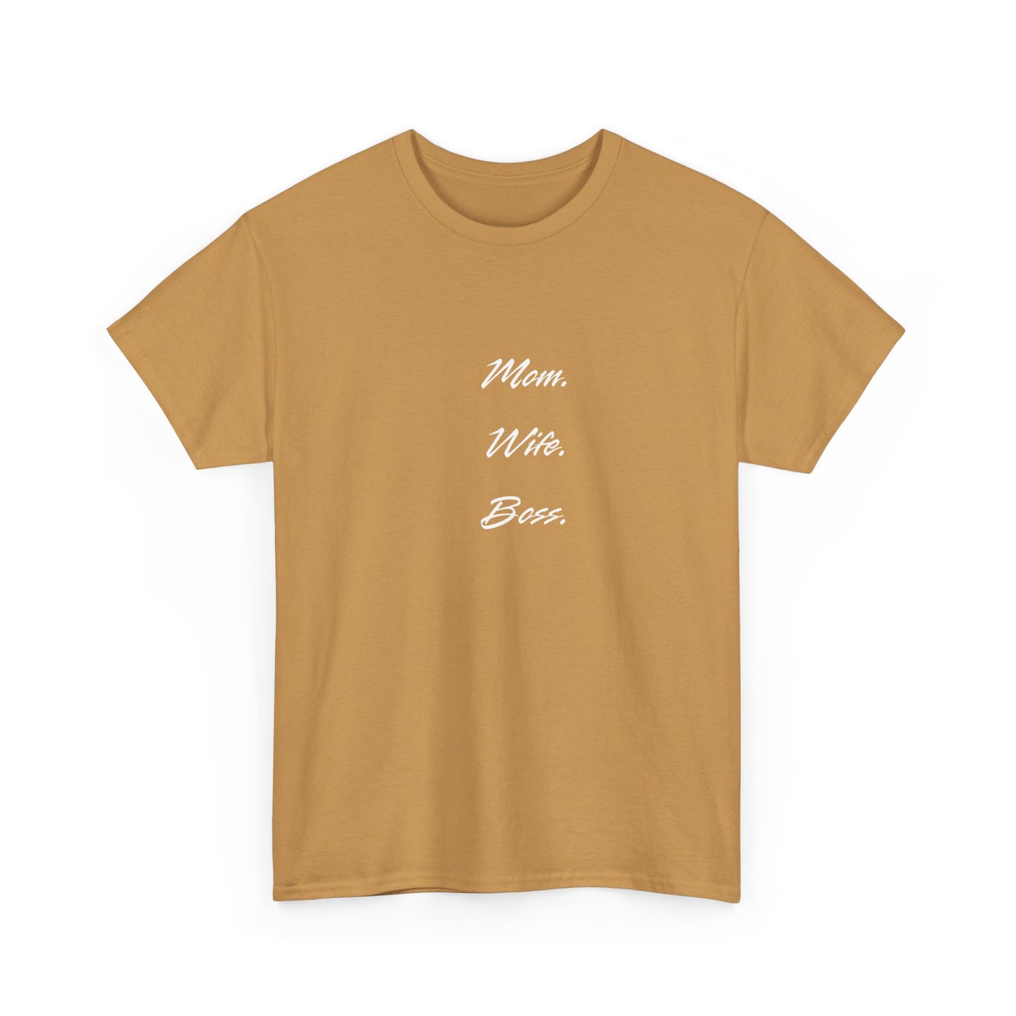 'Mom, Wife, Boss' Heavy Cotton T-Shirt