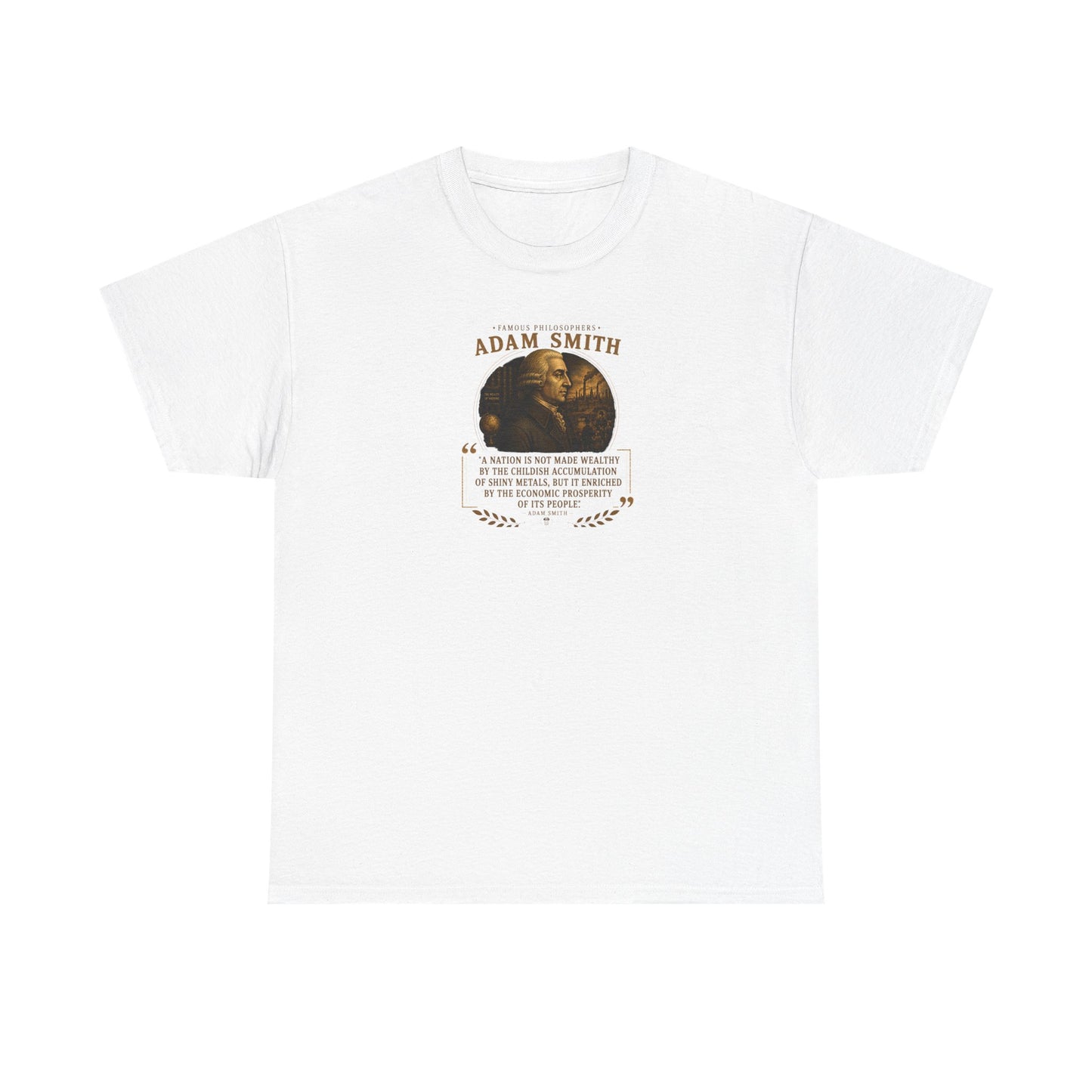 Adam Smith on Foundations for Economic Prosperity, Philosophy Tribute T-Shirt