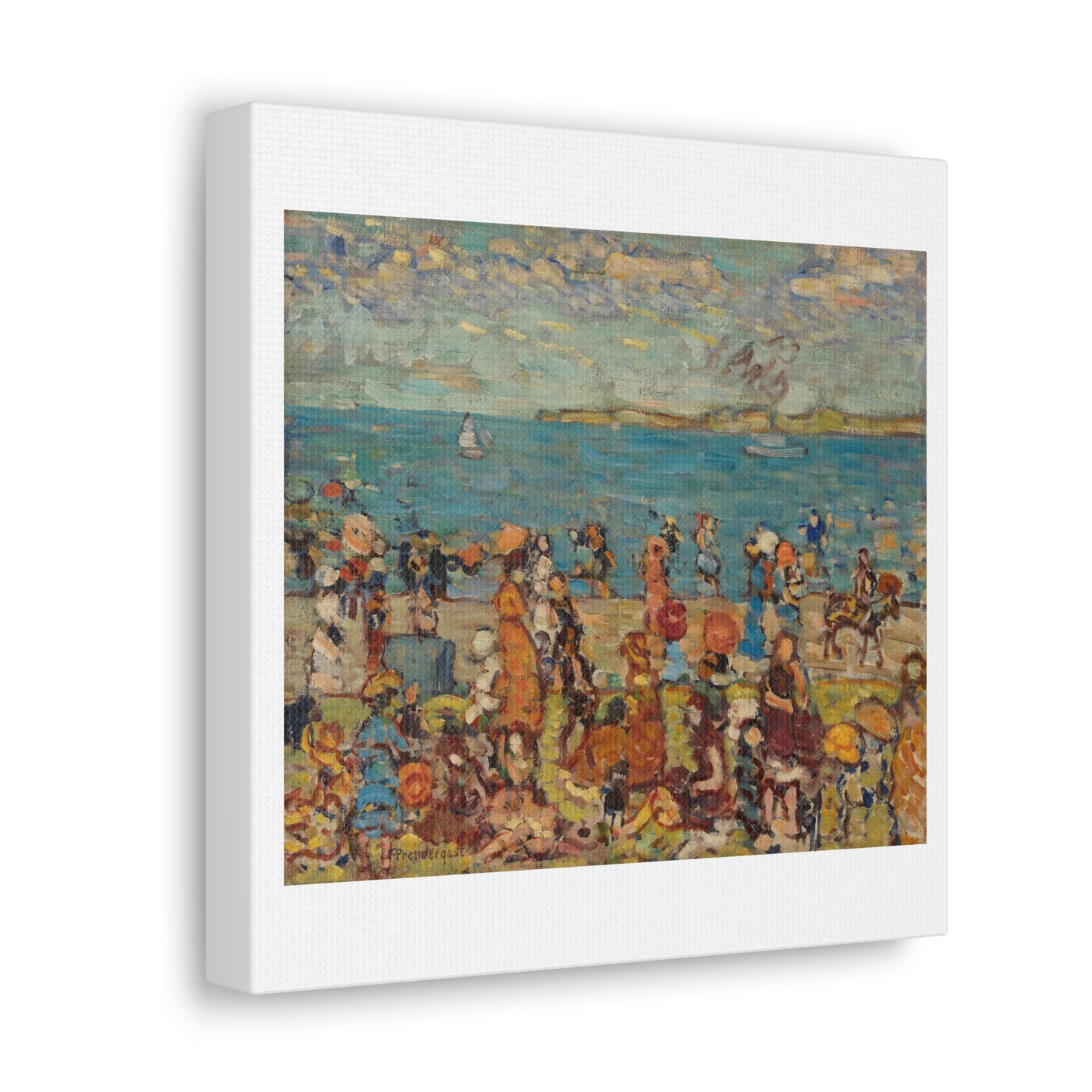 Beach Scene (1910-1913) by Maurice Brazil Prendergast, Art Print from the Original on Canvas