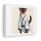 Portrait of a Siamese Cat Wearing a Robe Chinese Watercolour Painting 'Designed by AI' on Canvas