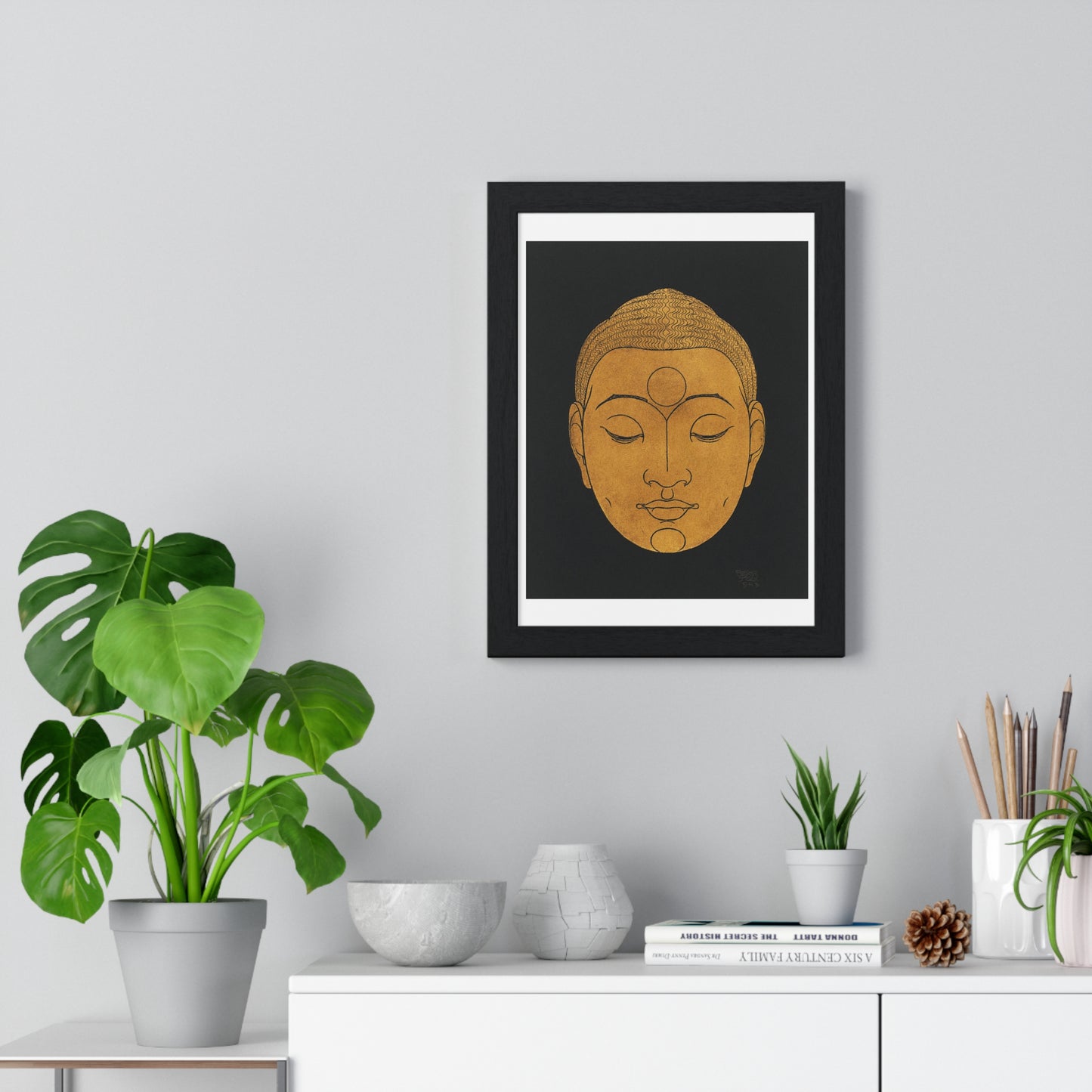 Head of Buddha (1943) by Reijer Stolk, from the Original, Framed Art Print