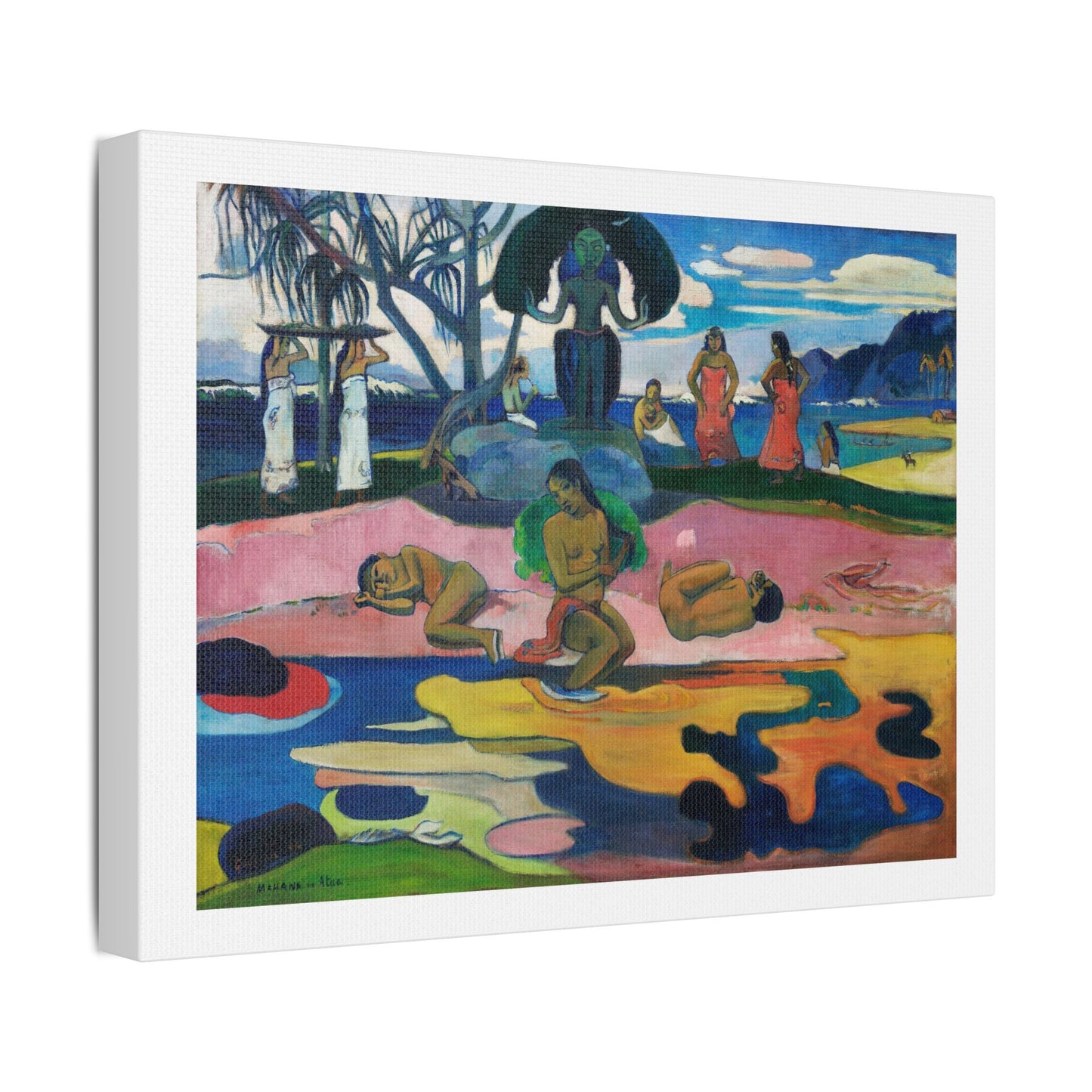 Day of the God 'Mahana no Atua' (1894) by Paul Gauguin from the Original, Art Print on Satin Canvas