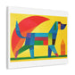 Minimal Simple Dog Art Painting 'Designed by AI' Art Print on Canvas