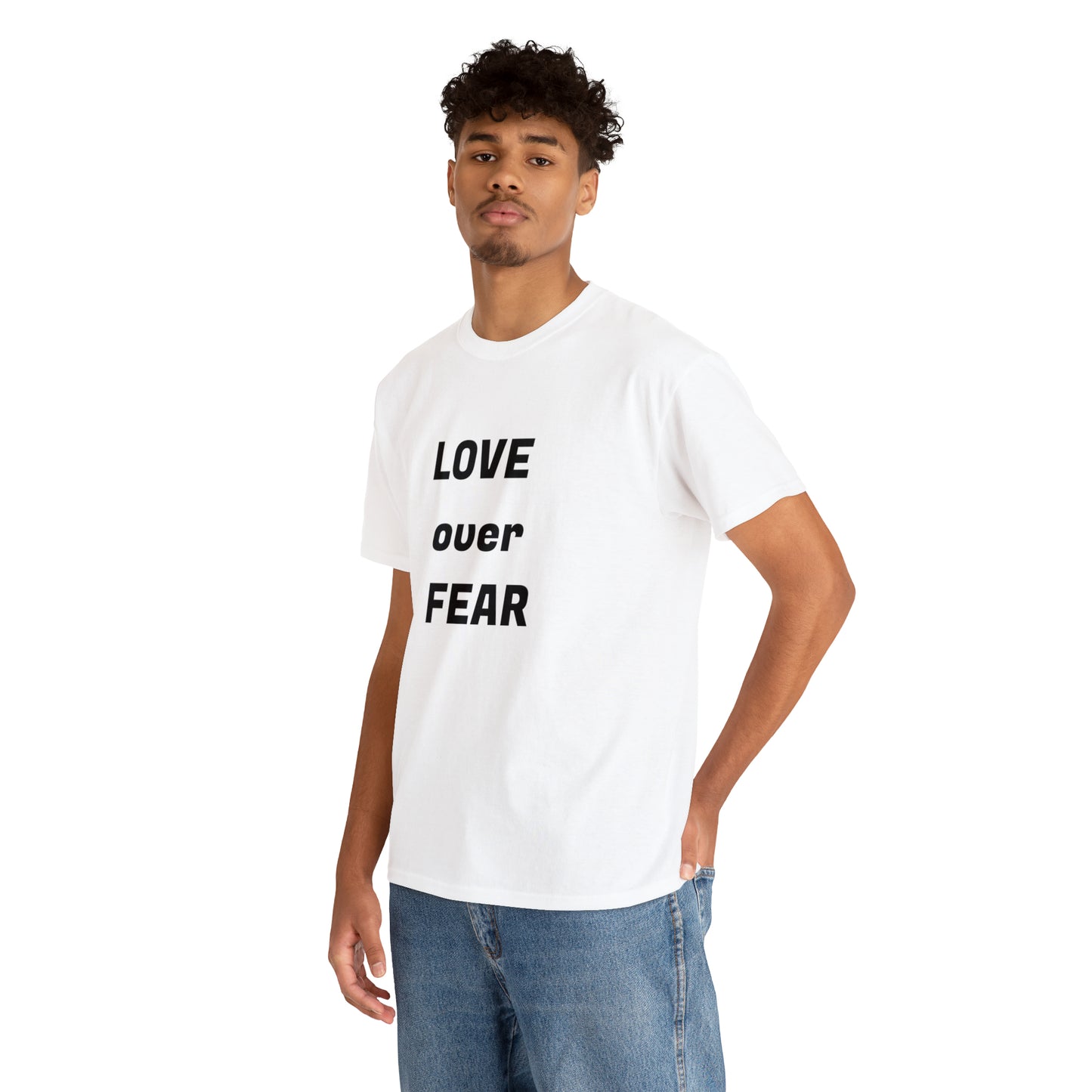 'Love Over Fear' Cotton T-Shirt