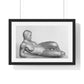 Model Study, Lying Nude Woman Without Arms, from the Original, Framed Art Print