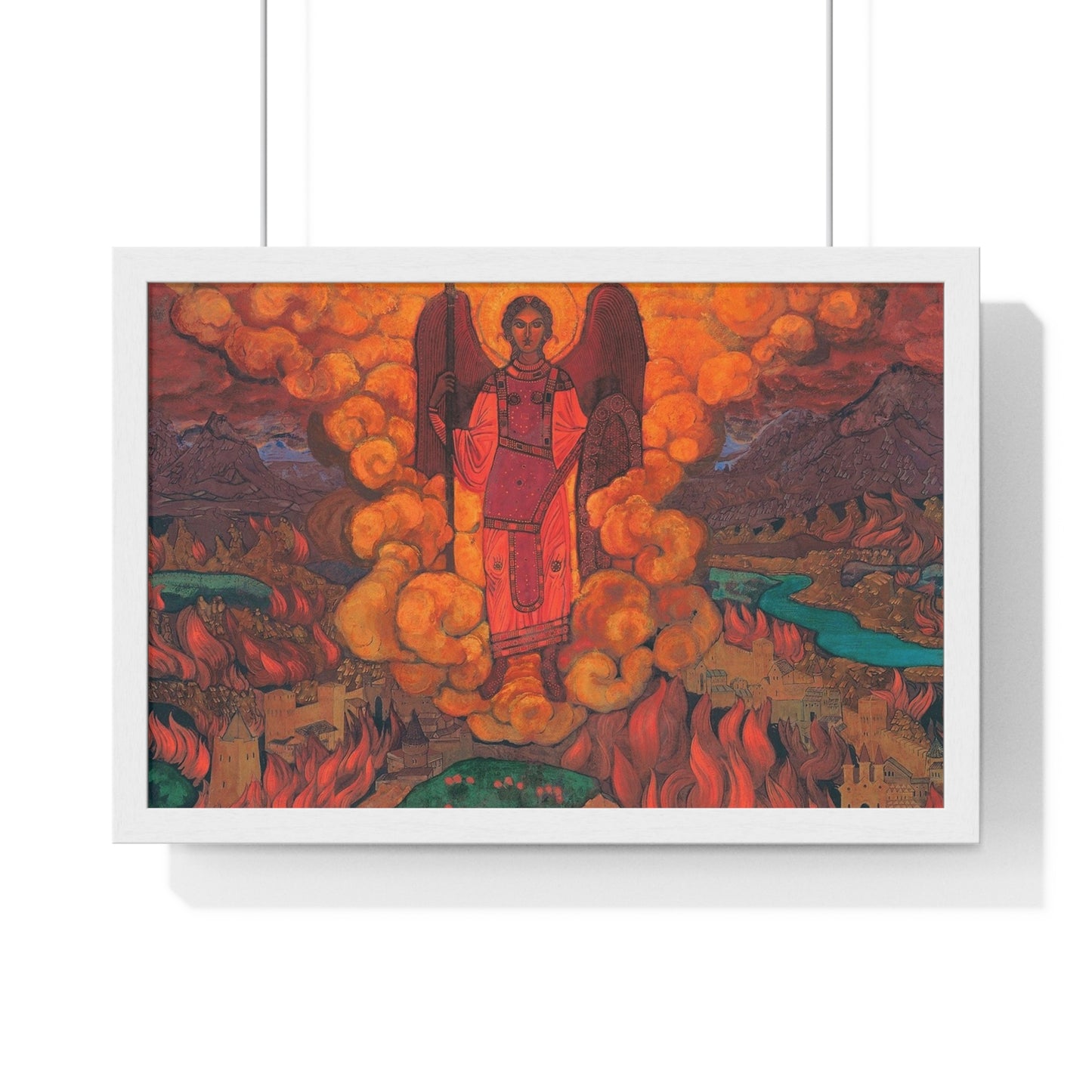 Last Angel (1912) Tempera on Cardboard by Nicholas Roerich from the Original, Framed Art Print