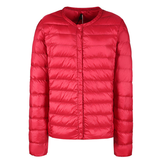 Lightweight Down Jacket, Women's Collarless Short Coat, Multi Colours