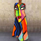 Art Portrait Printed, Art Lover V-Neck Stretch Dress, Plus SIzes