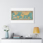 Mercator Map of the World United: A Pictorial History of Transport and Communications and Paths to Permanent Peace (1944), from the Original, Framed Art Print