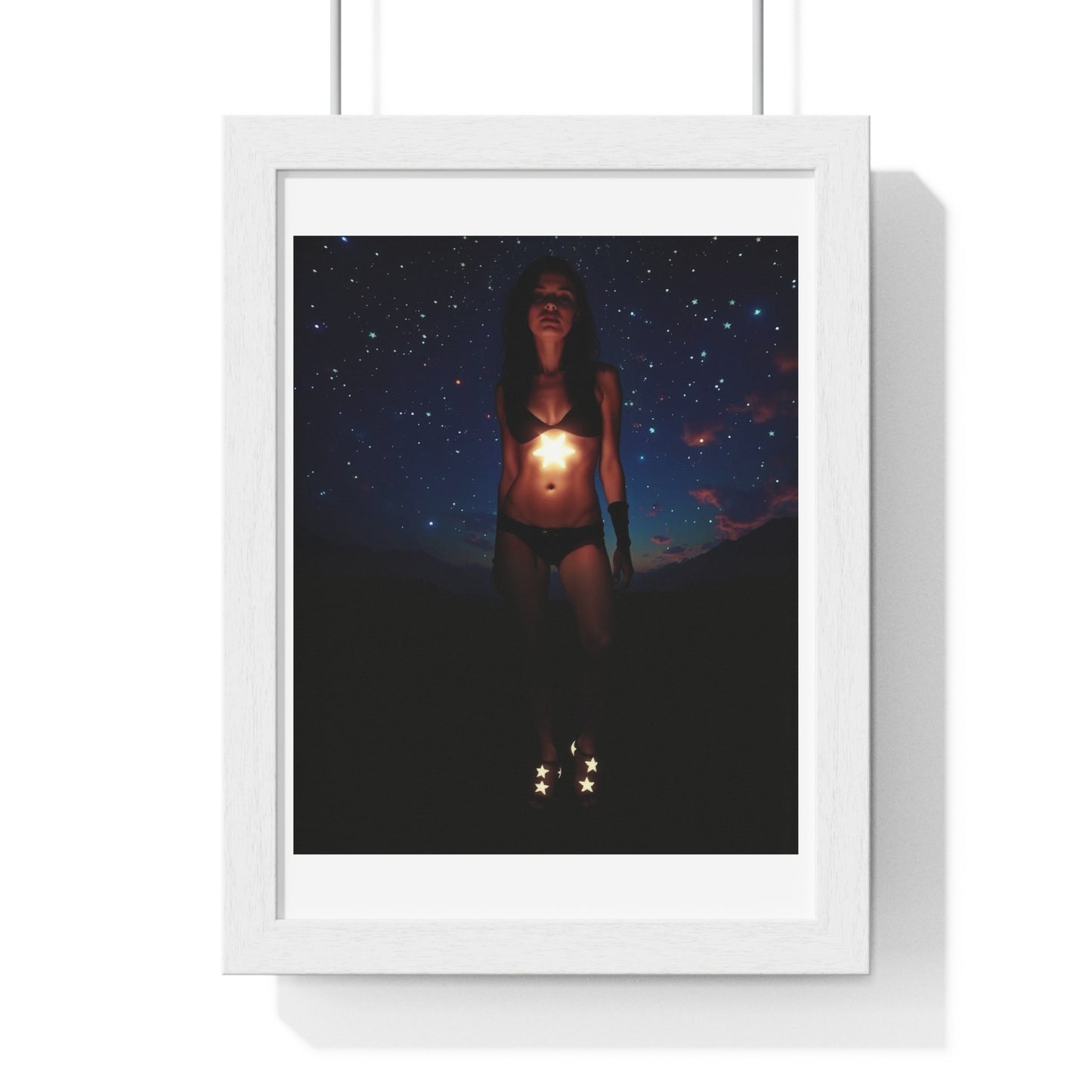 Starseed Woman, Abstract Art 'Designed by AI' Framed Print