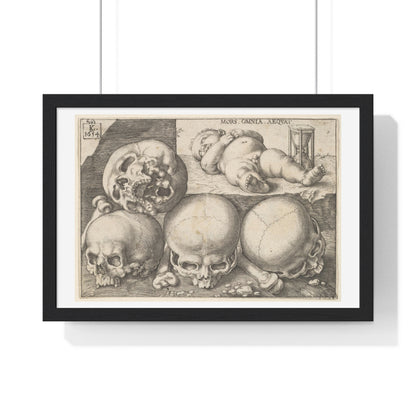 Sleeping Child with Four Skulls 'Reverse Copy' (1595–1637) by Lucas Kilian, from the Original, Framed Art Print