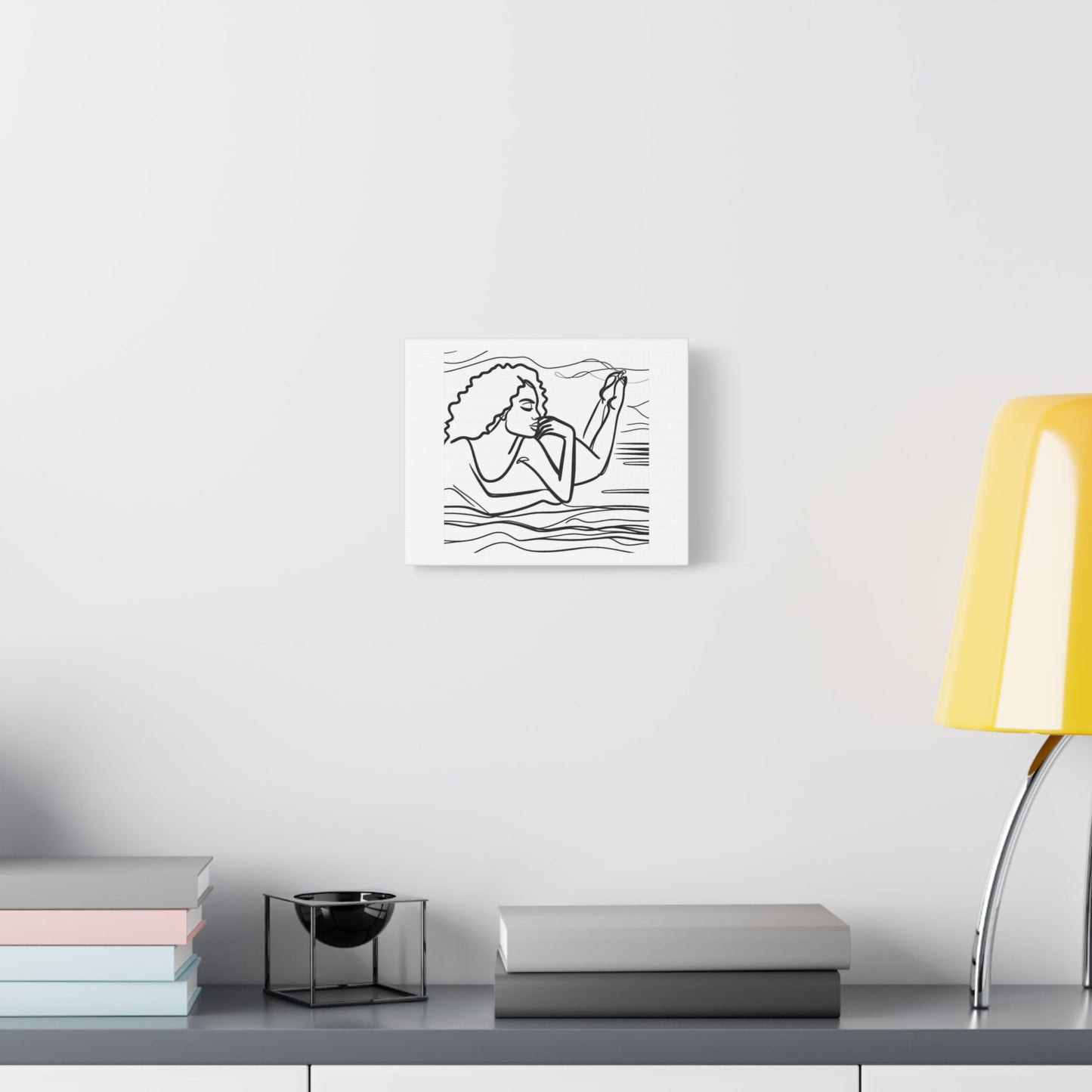 Reclining Woman Line Art 'Designed by AI' Print on Canvas