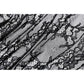 Dark in Love Aoife Black Hollow Lace Elastic Pleated-Waist Eyelash Lace Cuff Top