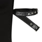 Necessary Evil Aphrodite Plunge Cowl-Neck Top with Faux Leather Detail
