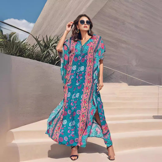 Abstract Print Casual Vacation Beach Dress