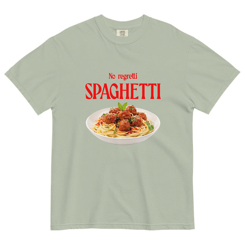 'No Regretti Spaghetti' Printed T-Shirt