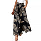 Women's Organic Print Comfortable Casual Wide-Leg Trousers