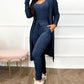 Vireous Casual Women's Jumpsuit Set with High-Waist Drawstring Pants