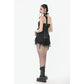 Dark in Love Vespera One-Shoulder Spiked Faux Leather Corset Top
