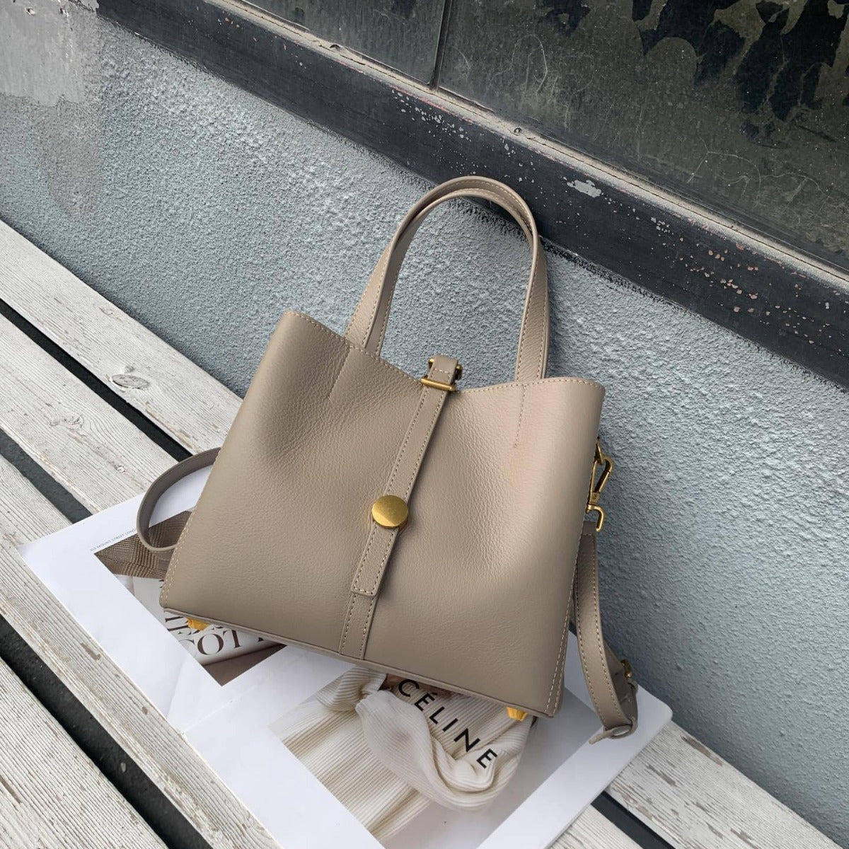 Vireous First Layer Cowhide Tote Genuine Leather Women's Bag
