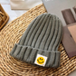 Baby Toddler Ribbed Knit Smile Face Beanie 'LOVE SMILE'