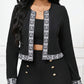 Vireous Open-Collar Embossed Long-Sleeve Suit Jacket