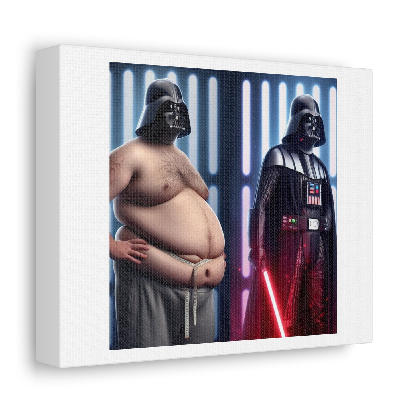 Darth Vader Let Himself Go, Absurdist Art, 'Designed by AI' Print on Canvas